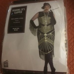 Roaring 20s Flapper Halloween Costume Women Plus 18-20 XXL. Extra items included